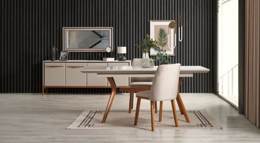 Product img 1, Kumsal Ahşap Ayaklı Yemek Odası Takımı